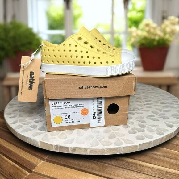 Native Toddler Jefferson EVA Slip-On Water Shoes Sneakers “Gone Bananas” Size 6 - Picture 8 of 12